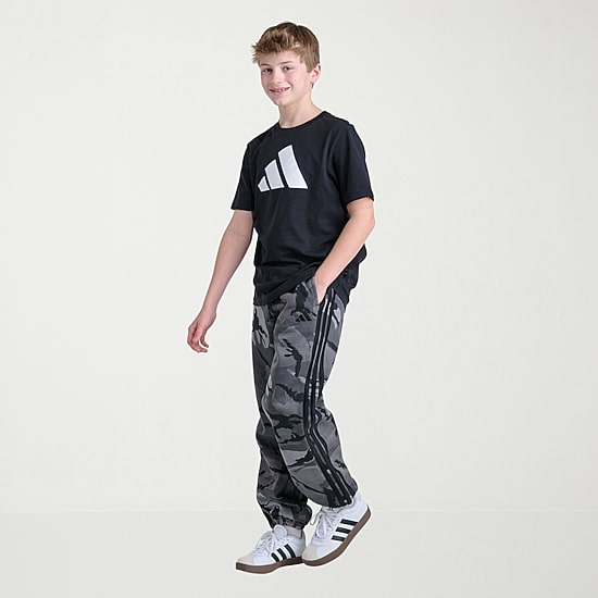 adidas Big Kid Boys Mid Rise Cuffed Loose Fit Fleece Pull-On Pant