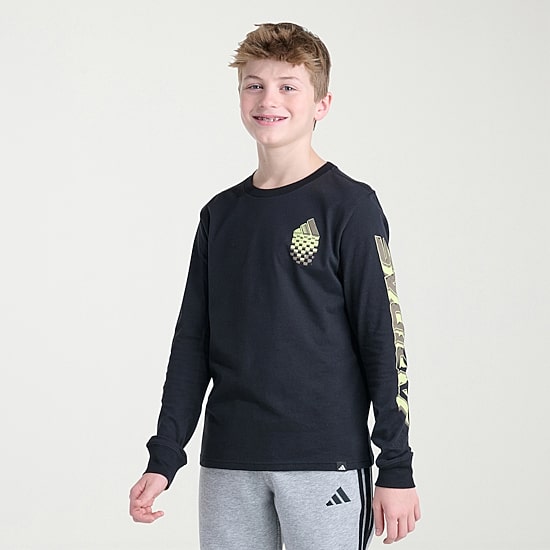 adidas Big Kid Boys Crew Neck Long Sleeve Regular Fit Graphic T-Shirt