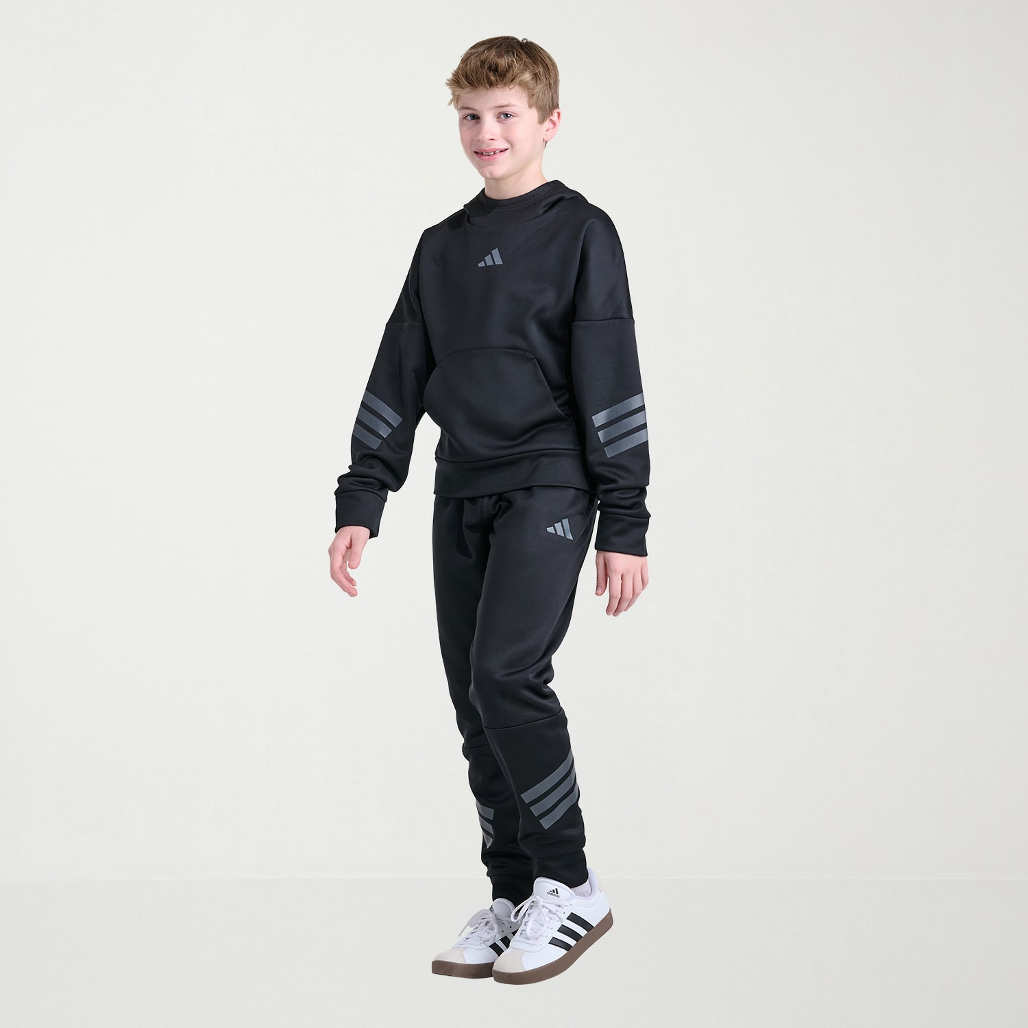 adidas Big Kid Boys Long Sleeve Fleece Active Hoodie
