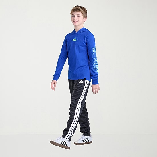 adidas Big Kid Boys Hooded Long Sleeve Regular Fit Graphic T-Shirt