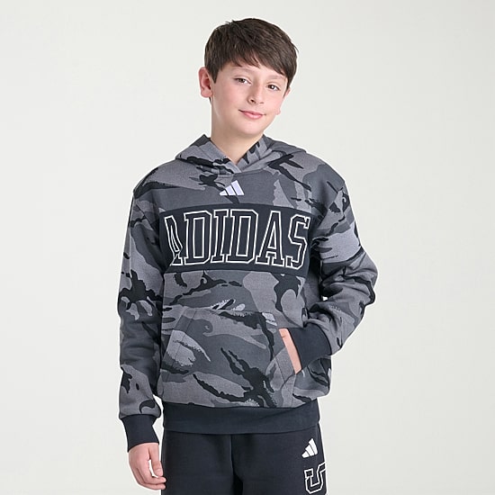 adidas Big Kid Boys Long Sleeve Fleece Active Hoodie