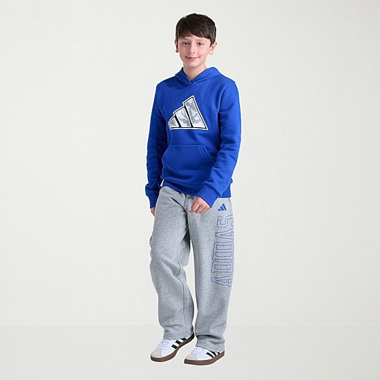 adidas Big Kid Boys Long Sleeve Fleece Active Husky Hoodie