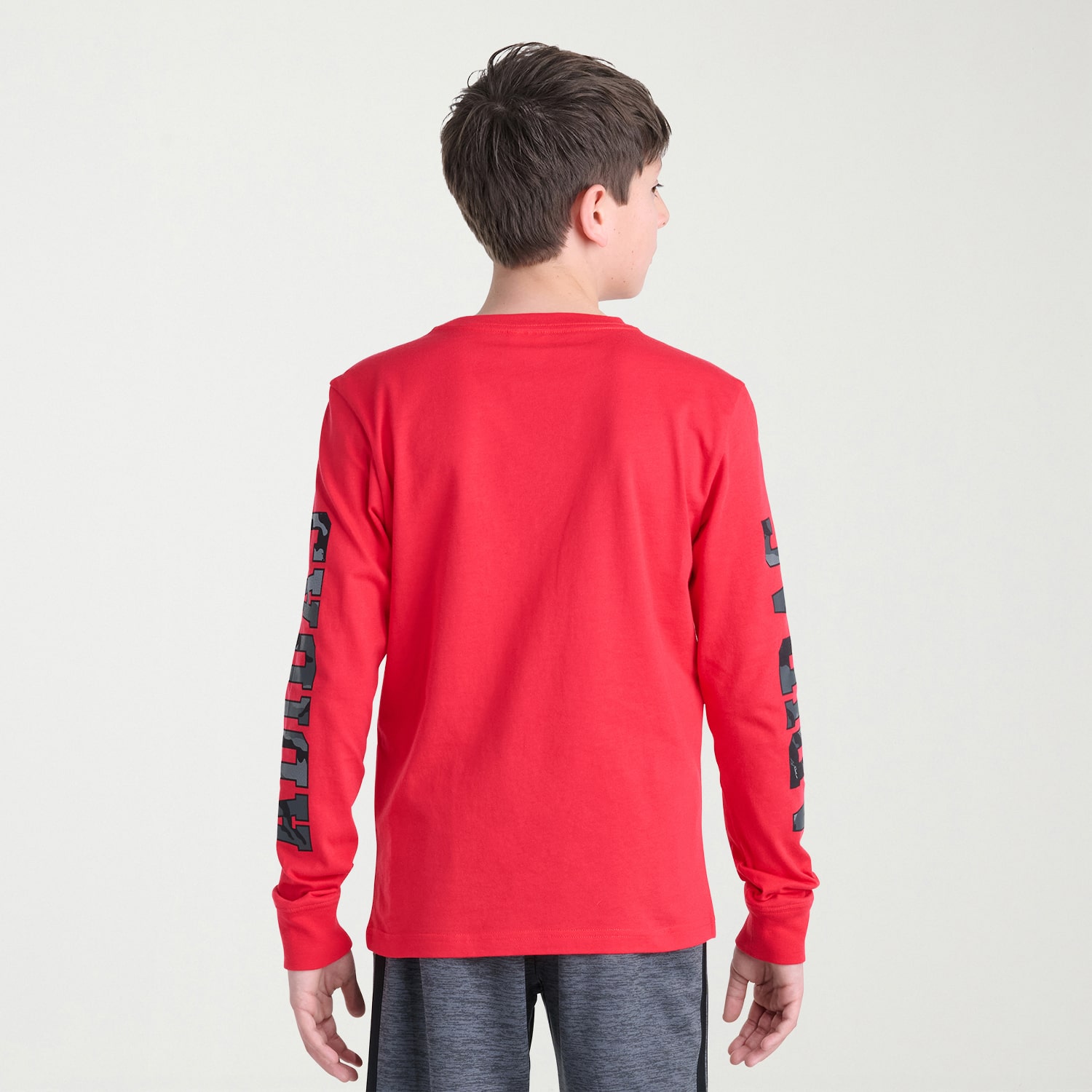 adidas Big Kid Boys Crew Neck Long Sleeve Regular Fit Graphic T-Shirt