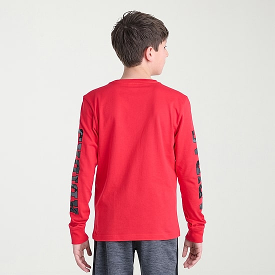 adidas Big Kid Boys Crew Neck Long Sleeve Regular Fit Graphic T-Shirt