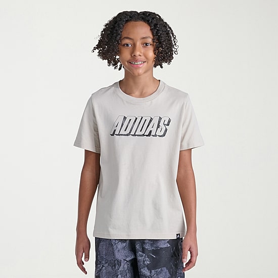 adidas Big Kid Boys Crew Neck Short Sleeve Regular Fit Graphic T-Shirt