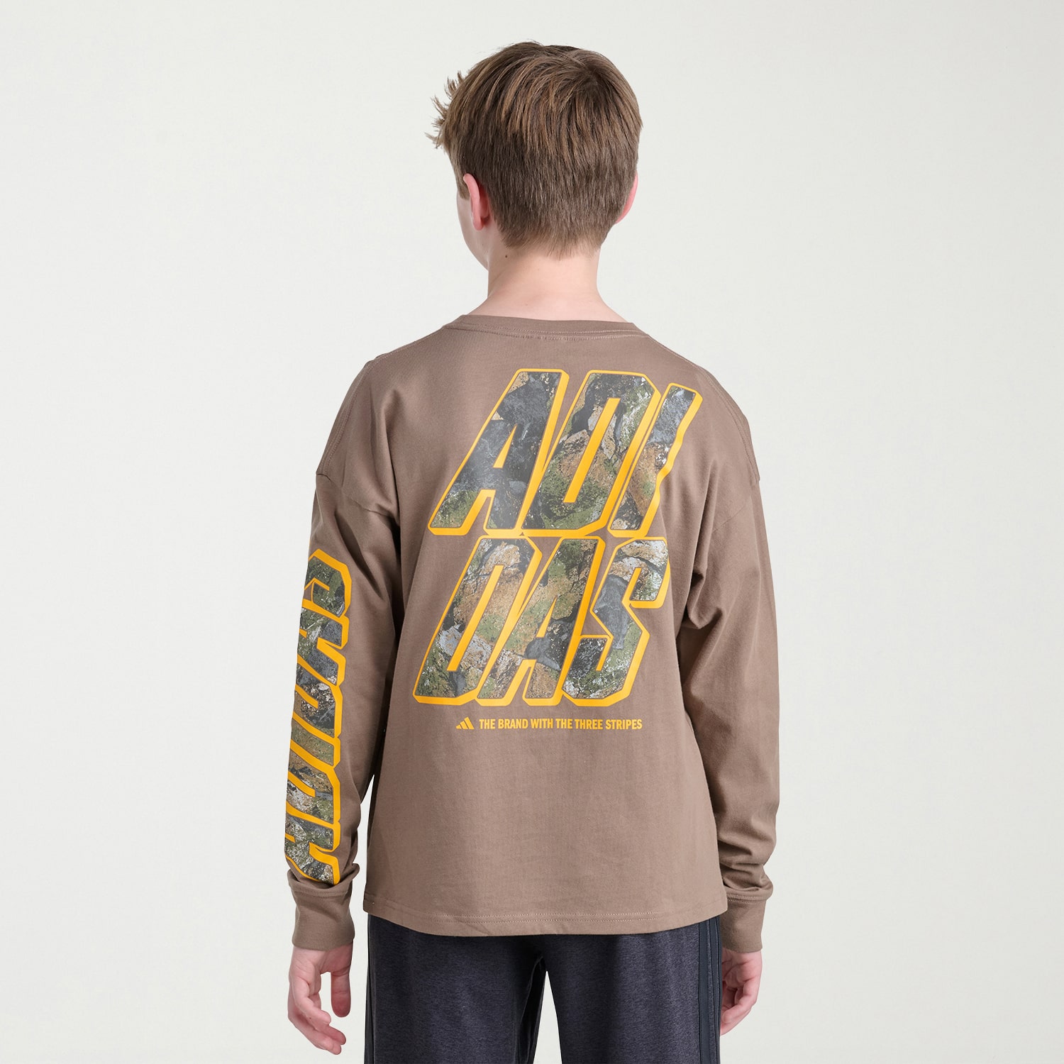 adidas Big Kid Boys Crew Neck Long Sleeve Regular Fit Graphic T-Shirt