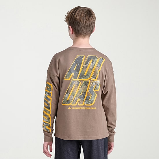 adidas Big Kid Boys Crew Neck Long Sleeve Regular Fit Graphic T-Shirt