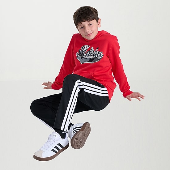 adidas Big Kid Boys Long Sleeve Fleece Active Hoodie