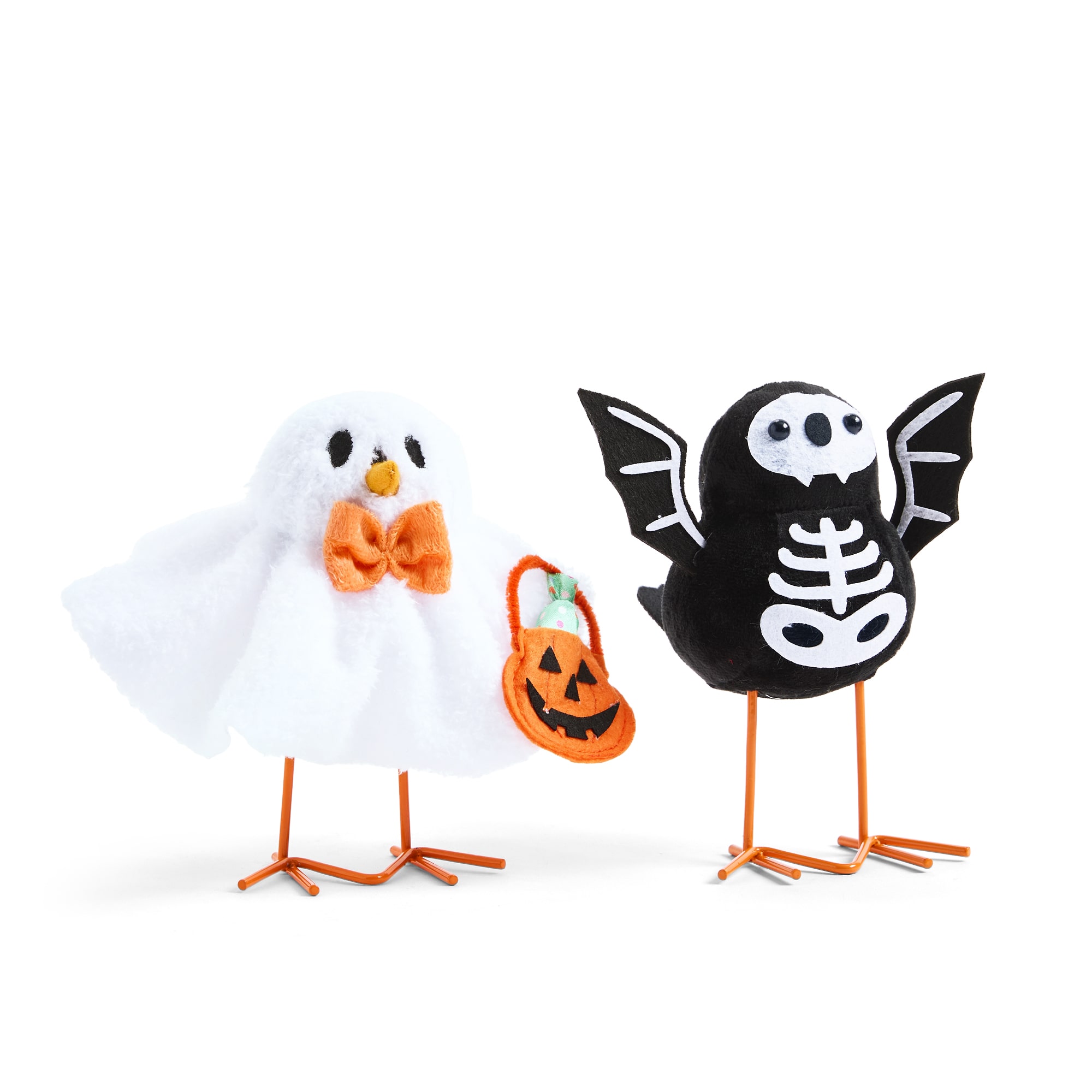 Layerings Skeleton And Ghost Bird Set Halloween Figurine