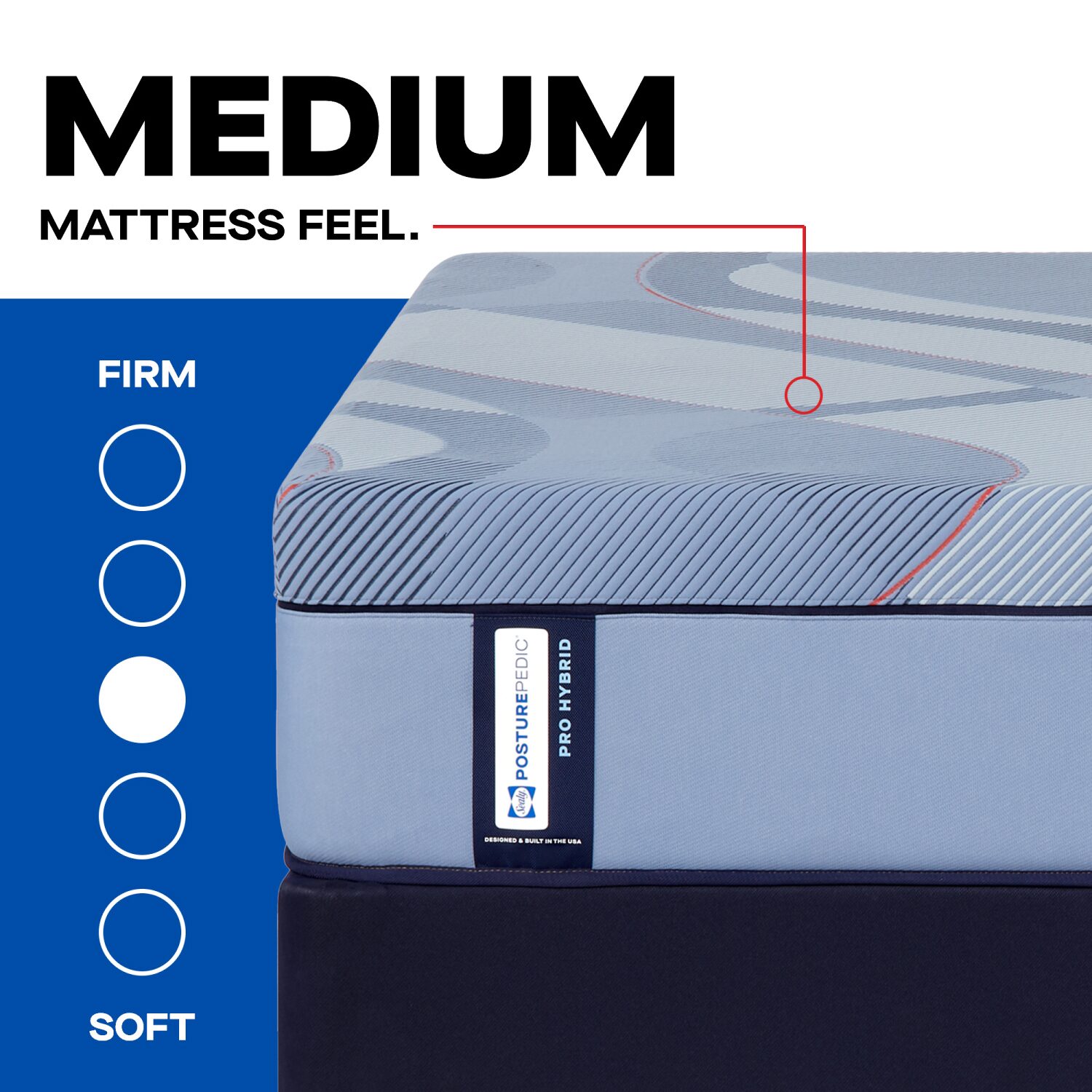 Sealy Posturepedic Gatemore 13" Hybrid Medium Tight Top - Mattress + Adjustable Base