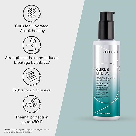 Joico Curls Like Us Hydrate & Define Curl Crème Styler Hair Cream 6.7 oz.