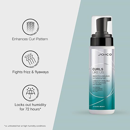Joico Curls Like Us Smooth & Bounce Curl Hydrating Foam Hair Mousse 6.7 oz.