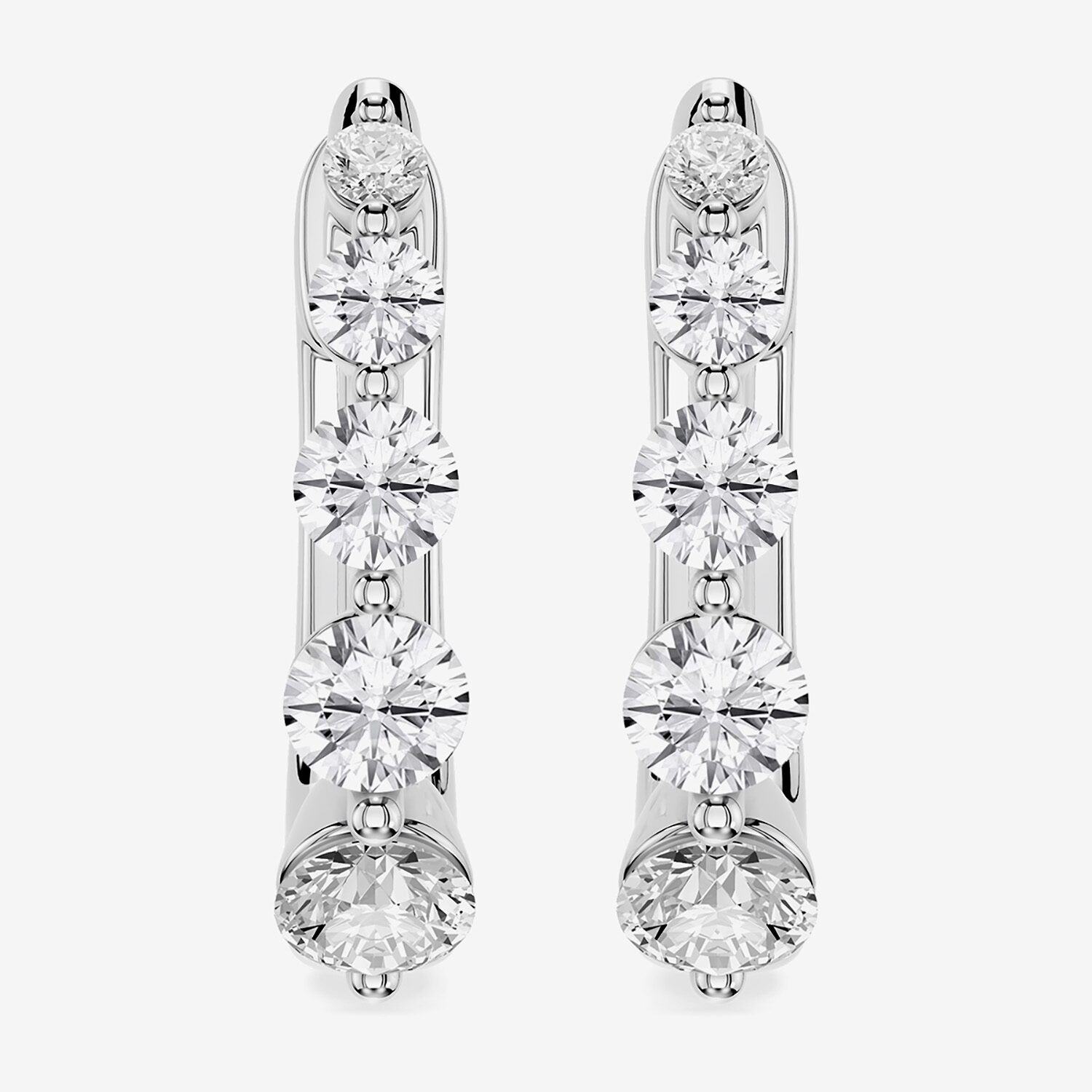 Limited Quantities! (F / Si1) Womens 1/2 CT. T.W. Lab Grown White Diamond Sterling Silver 12.6mm Hoop Earrings