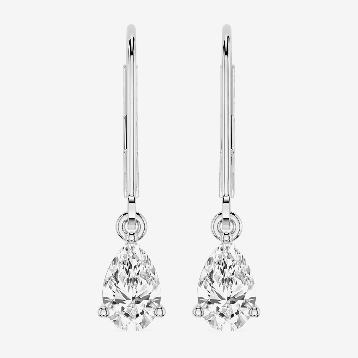 Limited Quantities! (F / Si1) Womens 1 CT. T.W. Lab Grown White Diamond Sterling Silver Pear Drop Earrings