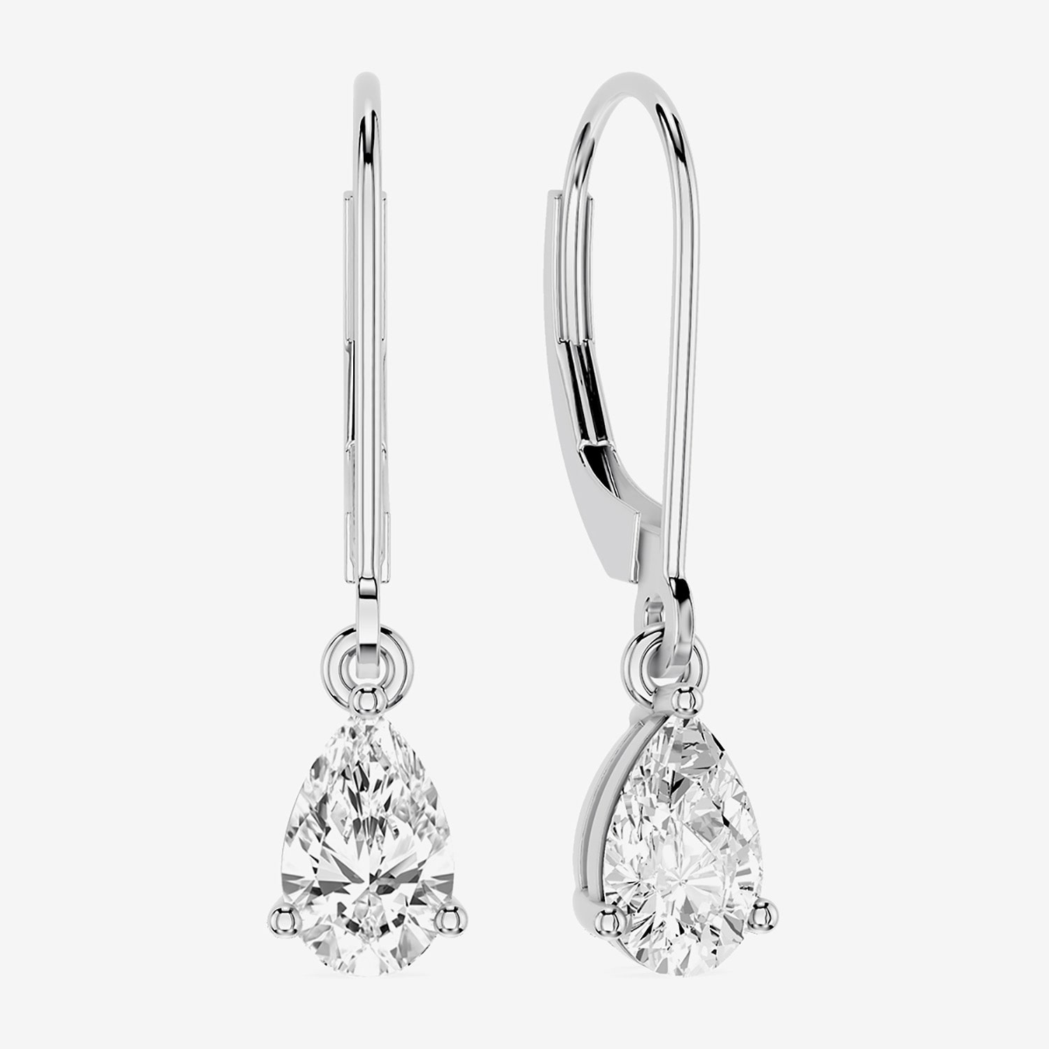 Limited Quantities! (F / Si1) Womens 1 CT. T.W. Lab Grown White Diamond Sterling Silver Pear Drop Earrings