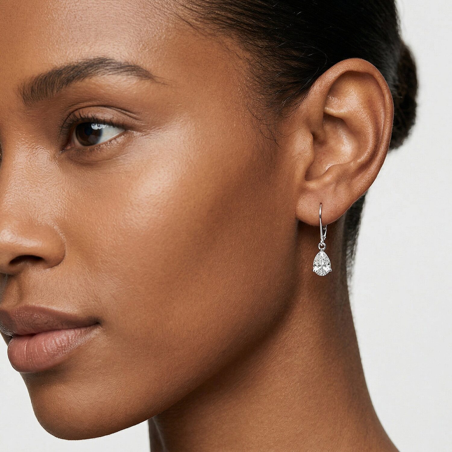 Limited Quantities! (F / Si1) Womens 1 CT. T.W. Lab Grown White Diamond Sterling Silver Pear Drop Earrings