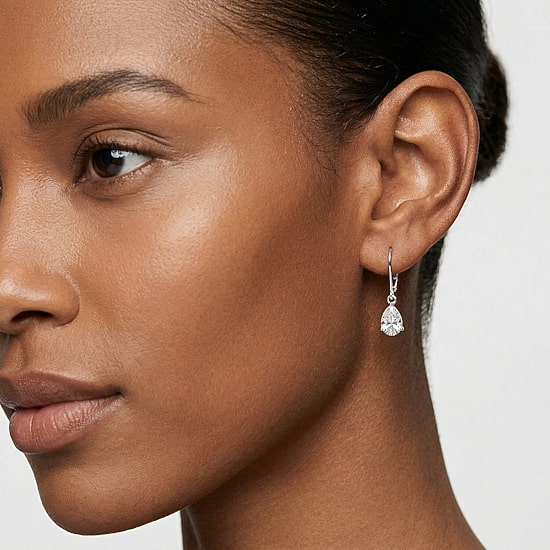Limited Quantities! (F / Si1) Womens 1 CT. T.W. Lab Grown White Diamond Sterling Silver Pear Drop Earrings