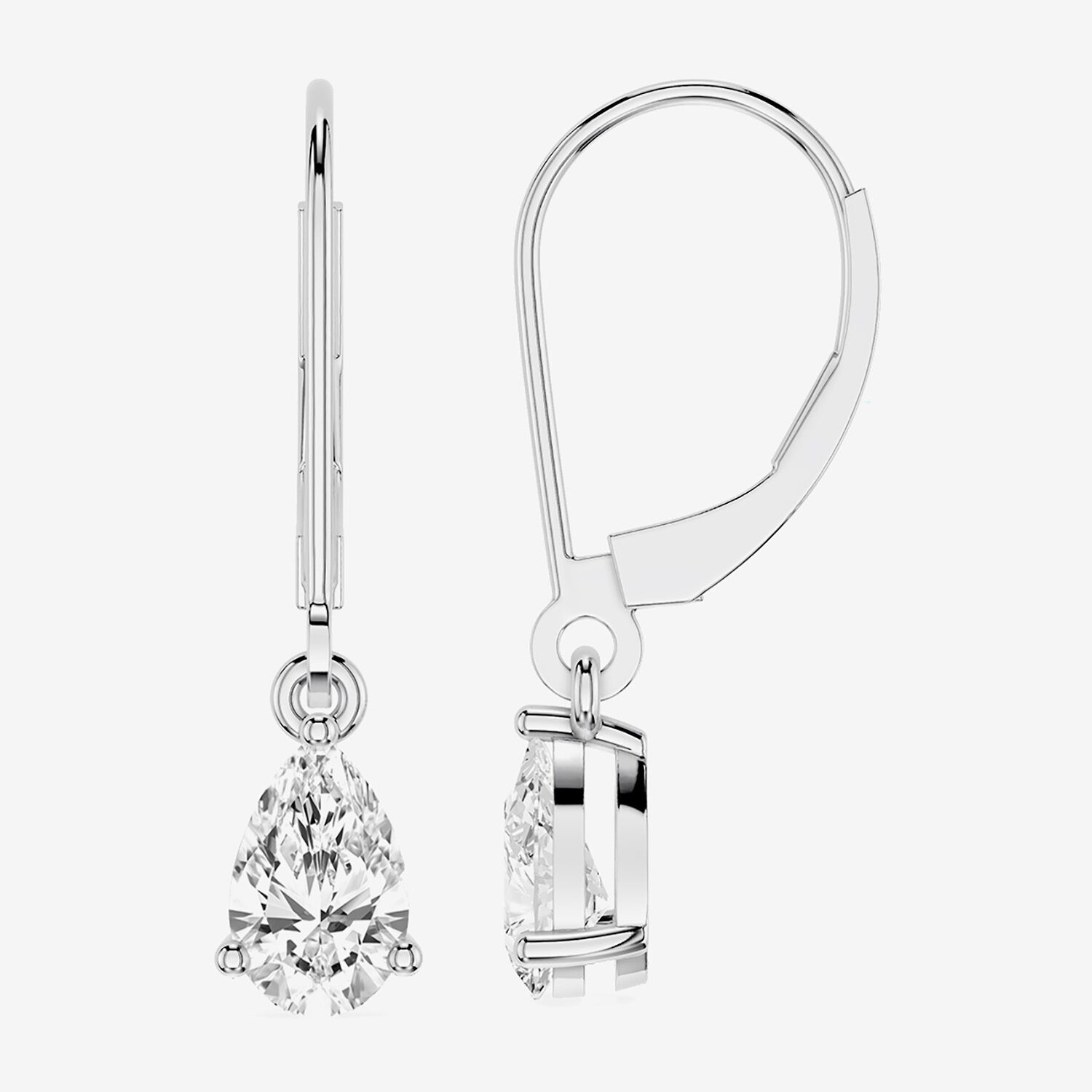 Limited Quantities! (F / Si1) Womens 1 CT. T.W. Lab Grown White Diamond Sterling Silver Pear Drop Earrings