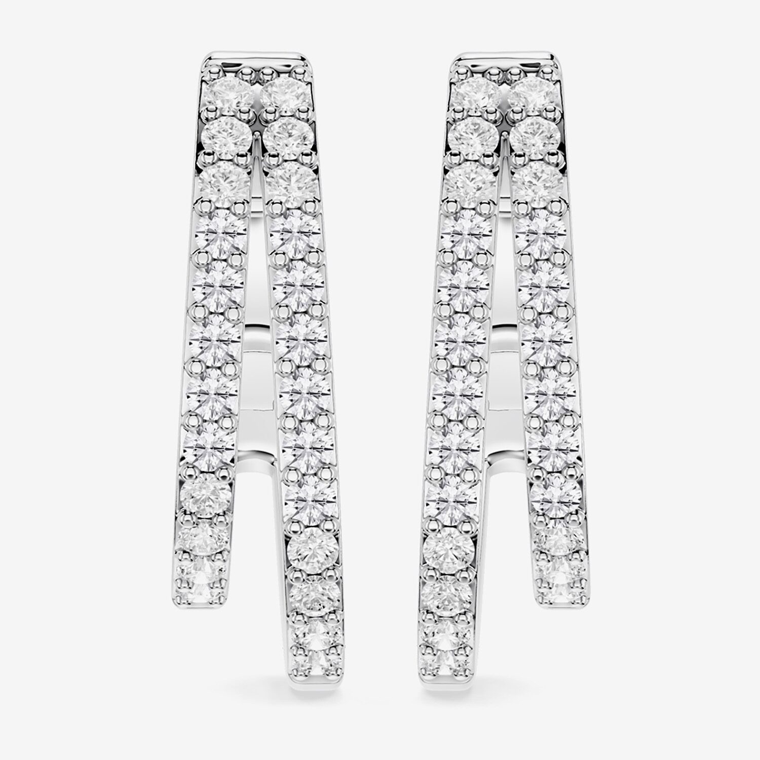 Limited Quantities! (F / Si1) Womens 1/2 CT. T.W. Lab Grown White Diamond Sterling Silver 17.4mm Hoop Earrings
