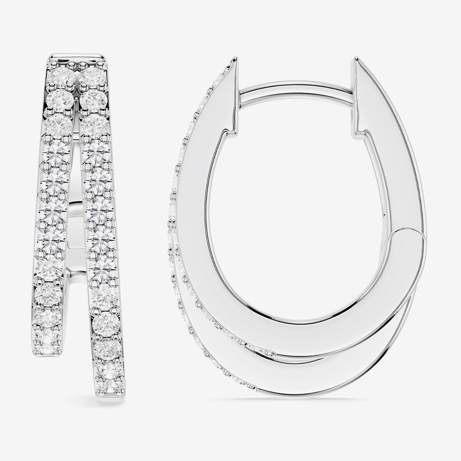 Limited Quantities! (F / Si1) Womens 1/2 CT. T.W. Lab Grown White Diamond Sterling Silver 17.4mm Hoop Earrings