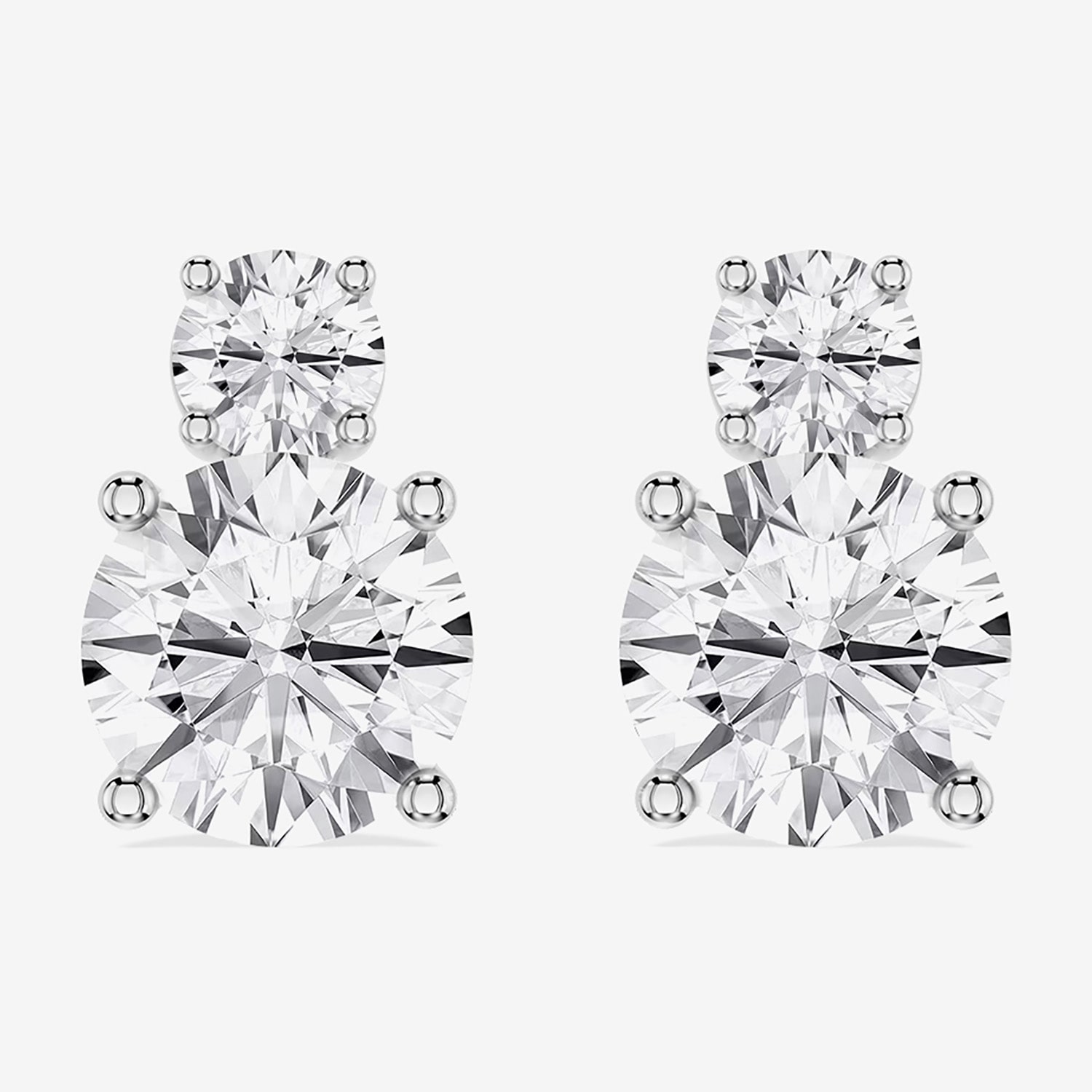 Limited Quantities! (F / Si1) 2 1/6 Ct. T.W. Lab Grown White Diamond Sterling Silver 8.9mm Round Stud Earrings