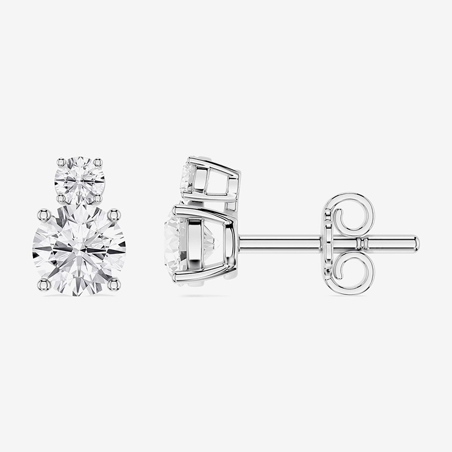 Limited Quantities! (F / Si1) 2 1/6 Ct. T.W. Lab Grown White Diamond Sterling Silver 8.9mm Round Stud Earrings