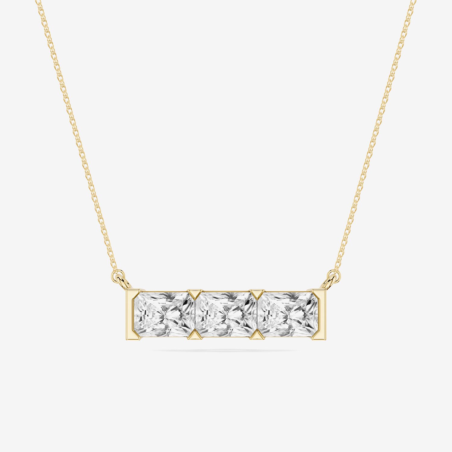 Limited Quantities! (F / Si1) Womens 3 CT. T.W. Lab Grown White Diamond 14K Gold Over Silver Bar 18 Inch Pendant Necklace