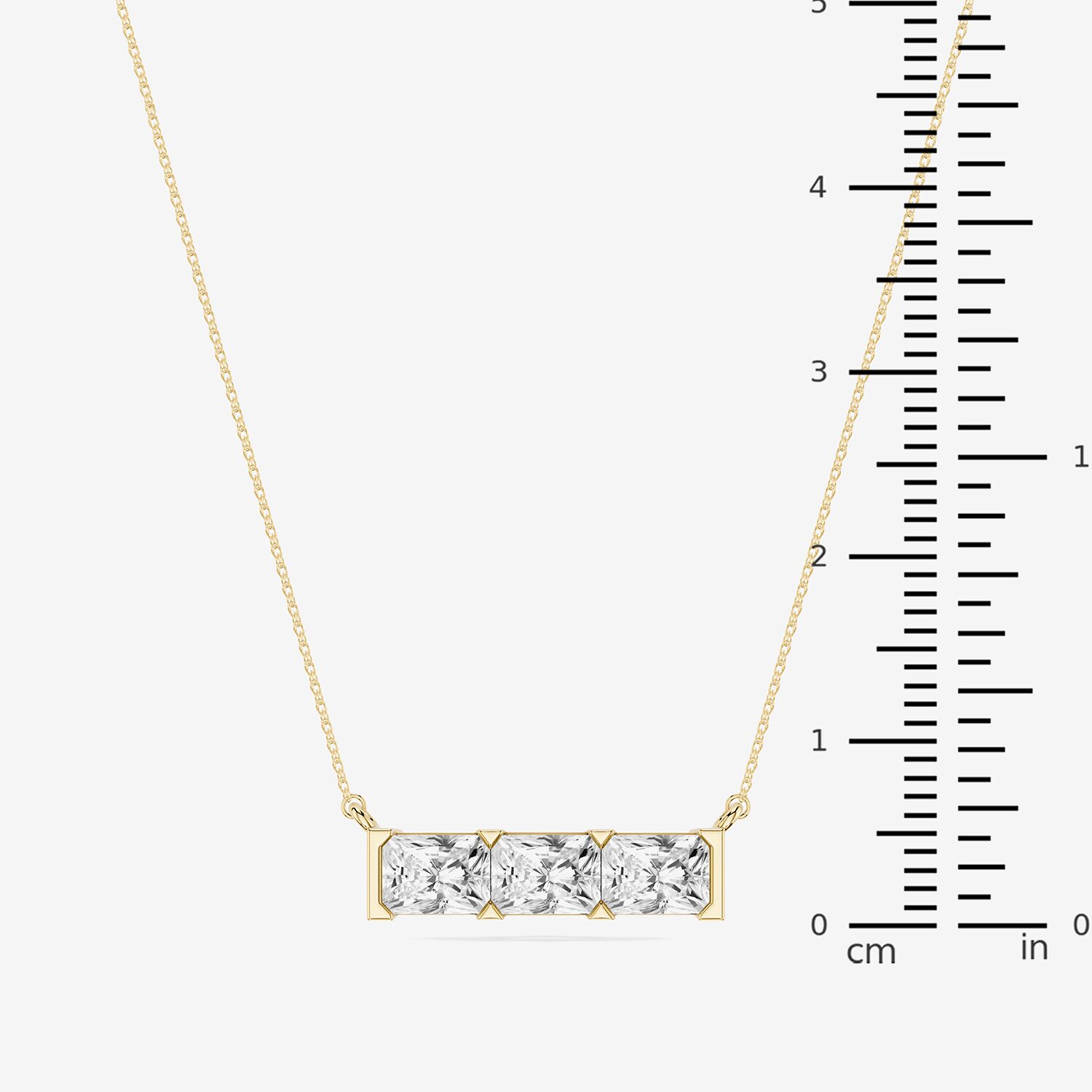Limited Quantities! (F / Si1) Womens 3 CT. T.W. Lab Grown White Diamond 14K Gold Over Silver Bar 18 Inch Pendant Necklace