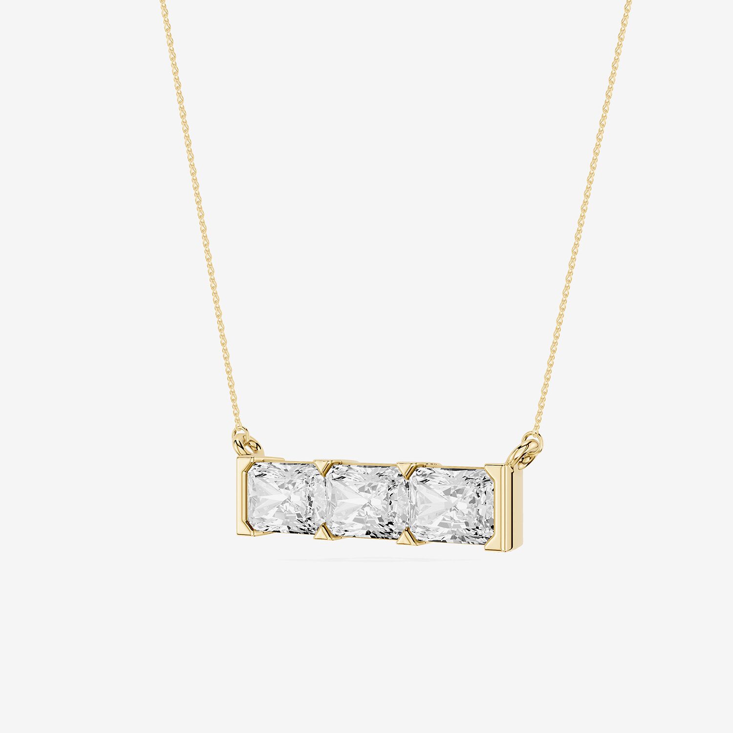 Limited Quantities! (F / Si1) Womens 3 CT. T.W. Lab Grown White Diamond 14K Gold Over Silver Bar 18 Inch Pendant Necklace