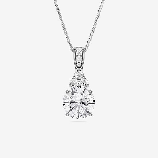 Limited Quantities! (F / Si1) Womens 2 1/5 CT. T.W. Lab Grown White Diamond Sterling Silver 18 Inch Pendant Necklace