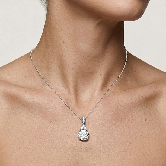 Limited Quantities! (F / Si1) Womens 2 1/5 CT. T.W. Lab Grown White Diamond Sterling Silver 18 Inch Pendant Necklace