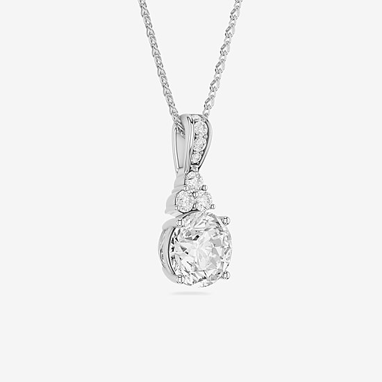 Limited Quantities! (F / Si1) Womens 2 1/5 CT. T.W. Lab Grown White Diamond Sterling Silver 18 Inch Pendant Necklace