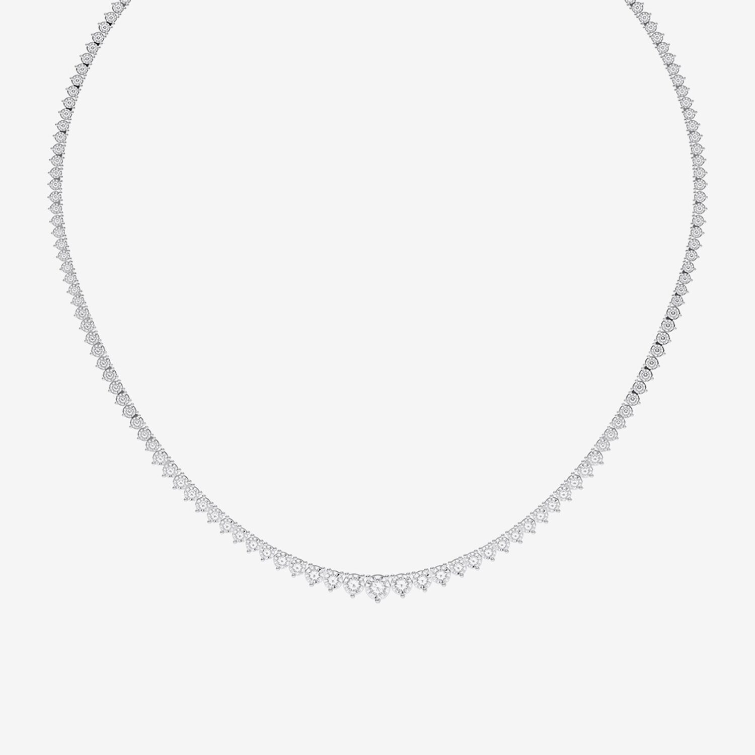 Limited Quantities! (F / Si1) Womens White Diamond Sterling Silver 18 Inch Tennis Necklace