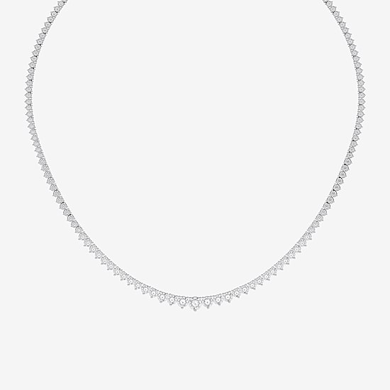 Limited Quantities! (F / Si1) Womens White Diamond Sterling Silver 18 Inch Tennis Necklace