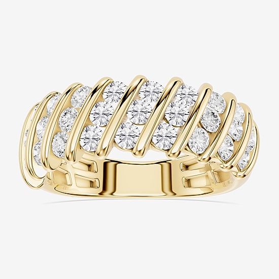 Limited Quantities! (F / Si1) Womens 3.5MM 1 CT. T.W. Lab Grown White Diamond 14K Gold Over Silver Band