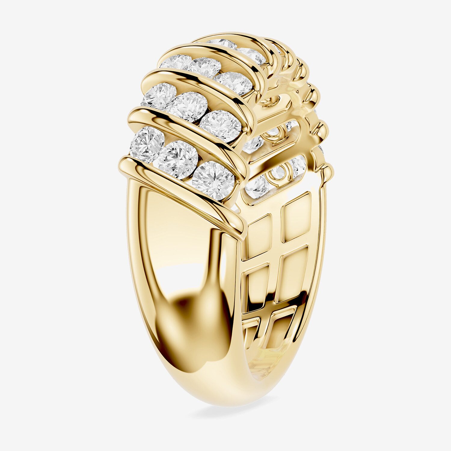 Limited Quantities! (F / Si1) Womens 3.5MM 1 CT. T.W. Lab Grown White Diamond 14K Gold Over Silver Band