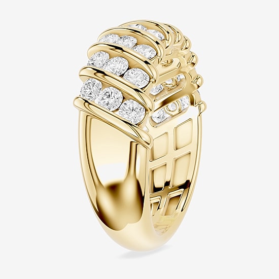 Limited Quantities! (F / Si1) Womens 3.5MM 1 CT. T.W. Lab Grown White Diamond 14K Gold Over Silver Band