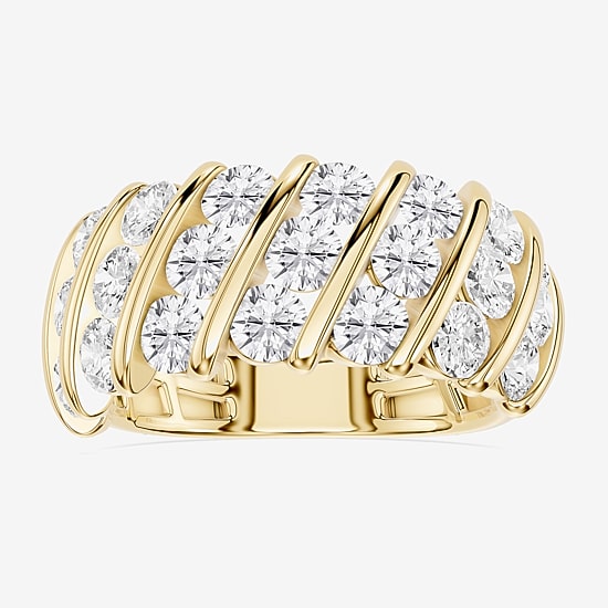 Limited Quantities! (F / Si1) Womens 3.5MM 2 CT. T.W. Lab Grown White Diamond 14K Gold Over Silver Band
