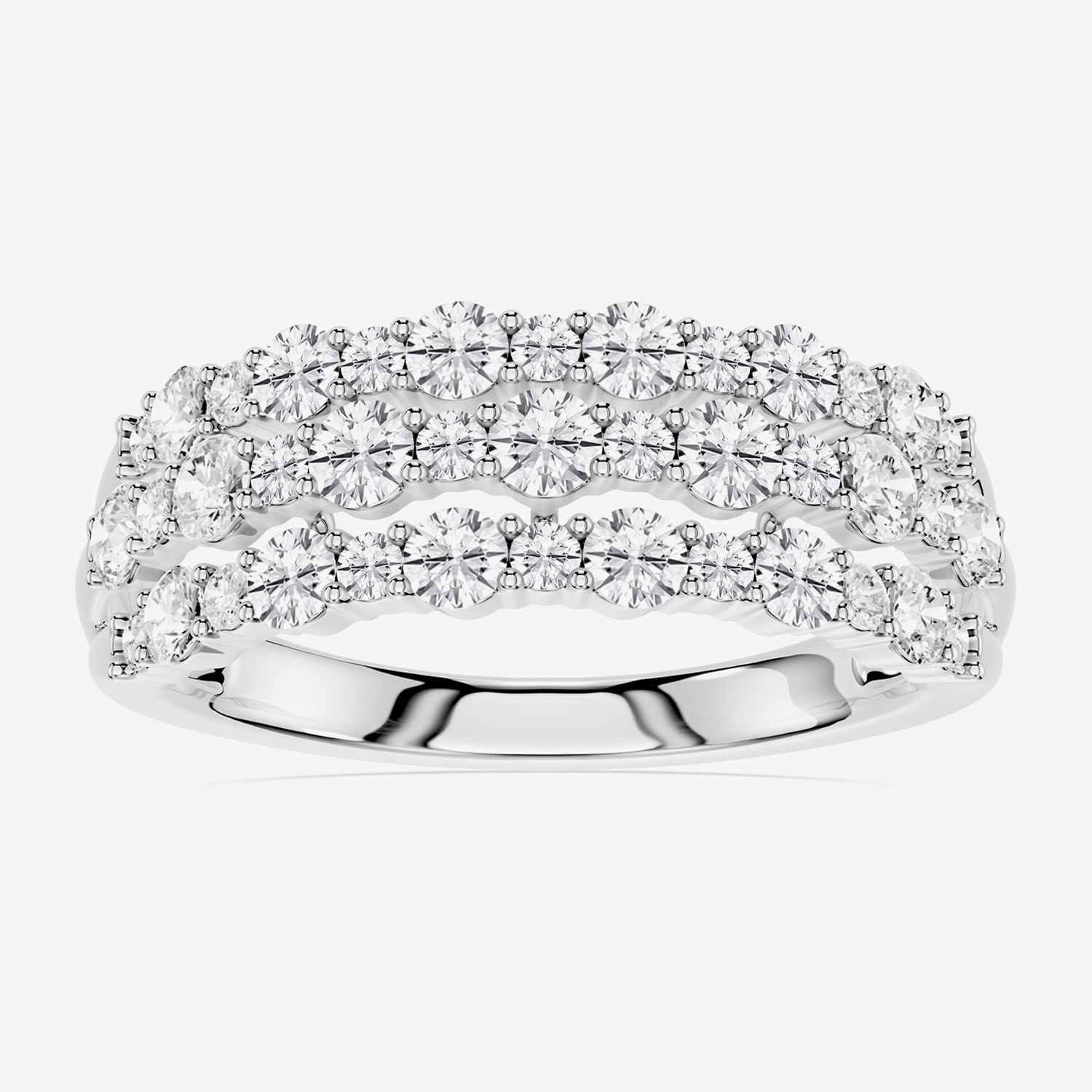 Limited Quantities! (F / Si1) Womens 2MM 1 CT. T.W. Lab Grown White Diamond Sterling Silver Band
