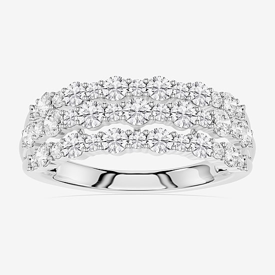 Limited Quantities! (F / Si1) Womens 2MM 1 CT. T.W. Lab Grown White Diamond Sterling Silver Band