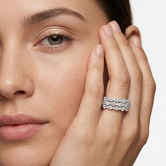 Limited Quantities! (F / Si1) Womens 2MM 1 CT. T.W. Lab Grown White Diamond Sterling Silver Band