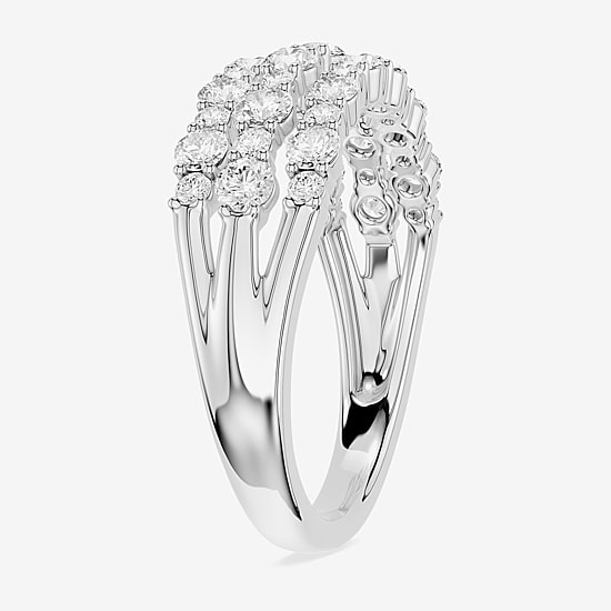 Limited Quantities! (F / Si1) Womens 2MM 1 CT. T.W. Lab Grown White Diamond Sterling Silver Band
