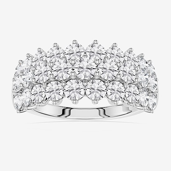 Limited Quantities! (F / Si1) Womens 2 CT. T.W. Lab Grown White Diamond Sterling Silver Band