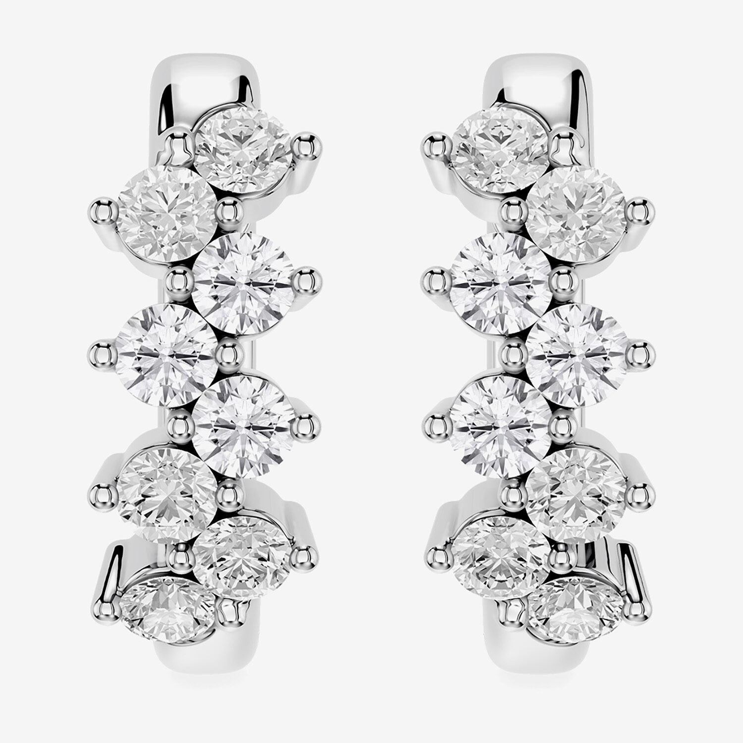 Limited Quantities! (F / Si1) Womens 1/2 CT. T.W. Lab Grown White Diamond Sterling Silver 15.7mm Hoop Earrings