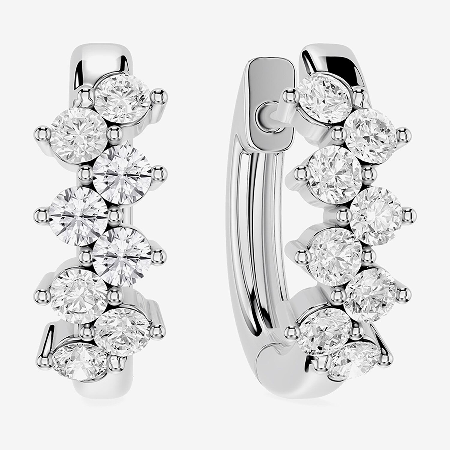 Limited Quantities! (F / Si1) Womens 1/2 CT. T.W. Lab Grown White Diamond Sterling Silver 15.7mm Hoop Earrings