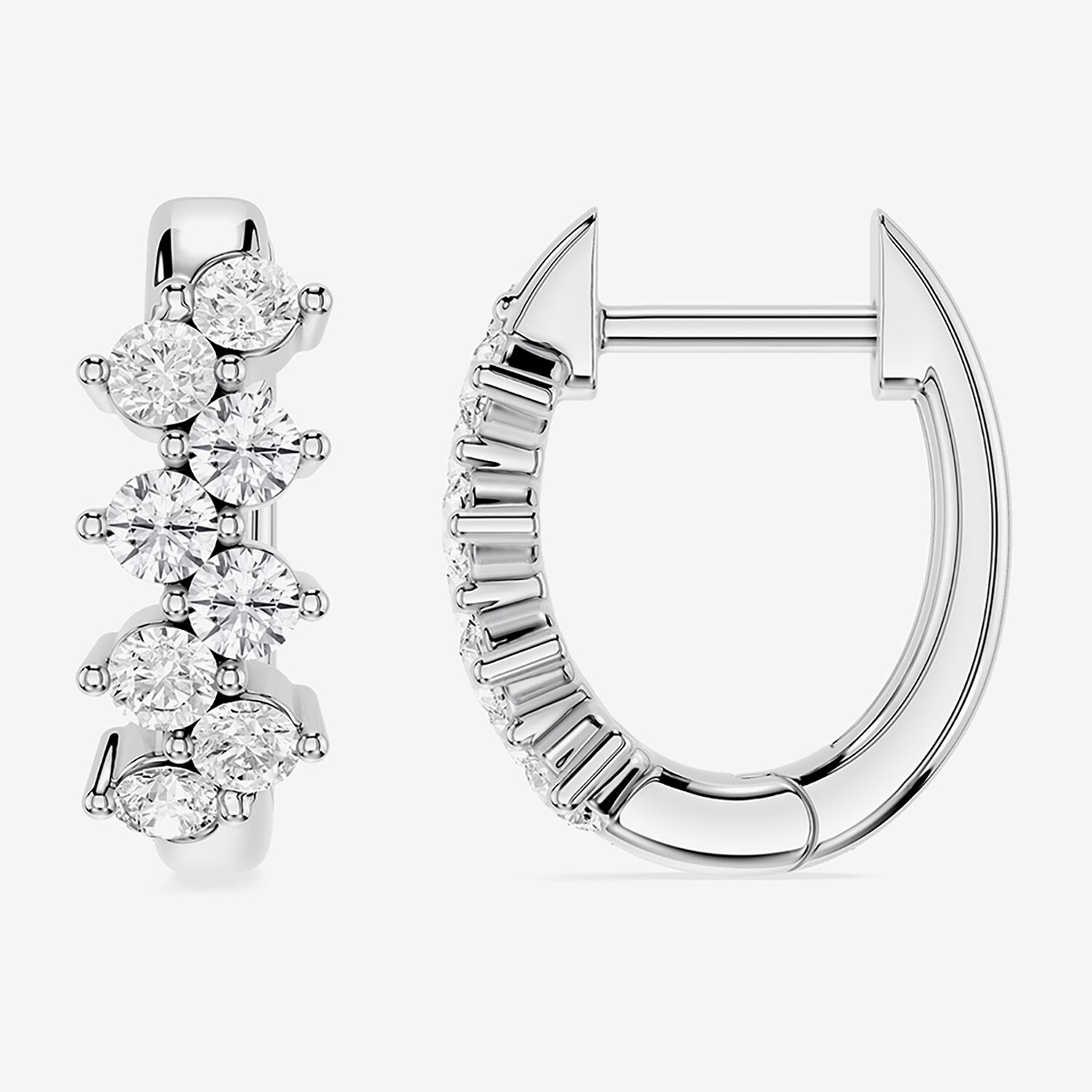 Limited Quantities! (F / Si1) Womens 1/2 CT. T.W. Lab Grown White Diamond Sterling Silver 15.7mm Hoop Earrings