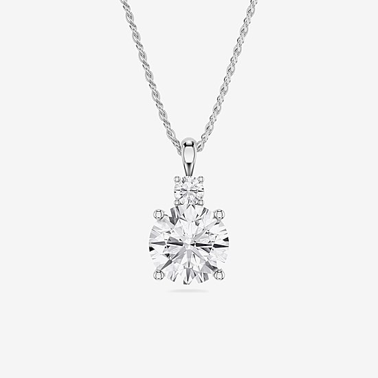 Limited Quantities! (F / Si1) Womens 2 1/10 CT. T.W. Lab Grown White Diamond Sterling Silver 18 Inch Pendant Necklace