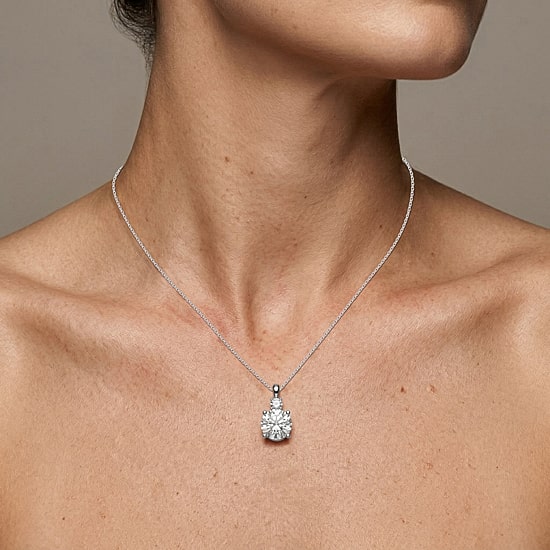 Limited Quantities! (F / Si1) Womens 2 1/10 CT. T.W. Lab Grown White Diamond Sterling Silver 18 Inch Pendant Necklace
