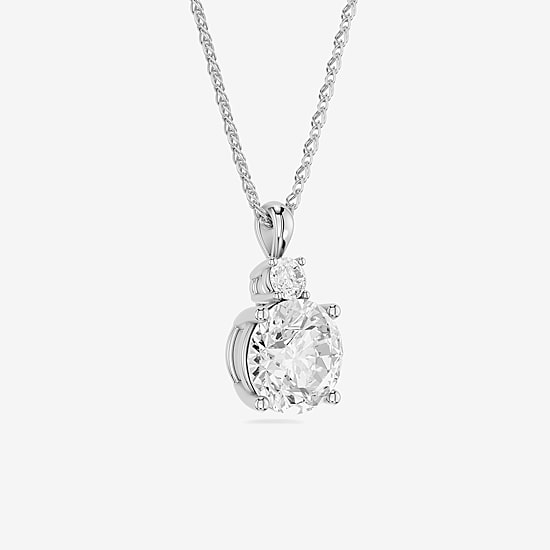 Limited Quantities! (F / Si1) Womens 2 1/10 CT. T.W. Lab Grown White Diamond Sterling Silver 18 Inch Pendant Necklace