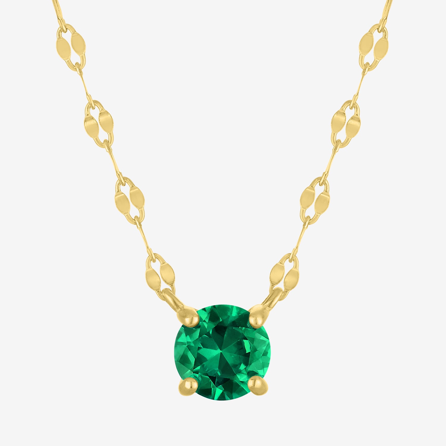 Gemstone 14K Gold Over Silver Round 18 Inch Pendant Necklace